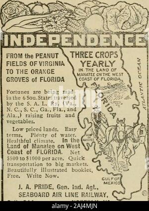 La culture de l'abeille . Fortunes sont sou 6 madin ihe.Stales le traversedby S. A. L. Ry. (Va.,N. C.,S. C, Ga.,Floride,Simon Kabore., sensibilisation) andvegetables fruits. Les terres à bas prix. Easyterms. Beaucoup d'eau.le climat sain. Dans la fhe(- :^« XLand de lamantins en Floride de WestCoast. Moustiquaires500 à 1 000 $ par acre. Quicktransportation aux grands marchés.bookletFree magnifiquement illustré. Écrire maintenant. J. A. PRIDE, le général ind. Agt.,Seaboard Air Line Railway,Suite 611, Norfolk, VA.^MVIDSON mRLEY démarre sans pédaler 1 NPOUR longeant ou pédaler dur |--^ requis pour démarrer le throwf Harley-Davidson.Just Banque D'Images