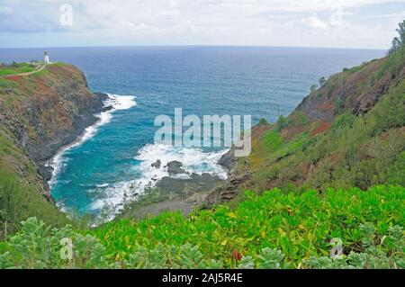 Le phare de Kilauea Kilauea est sur le point sur la pointe nord de l'île de Kauai Banque D'Images