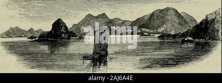 La Norvège et ses glaciers, s'est rendue en 1851 : suivie de journaux de excursions dans les hautes Alpes de Dauphné, Berne et la Savoie . TORGHATTAN. Chapitre III. Le NORDLAND. Caractère DU NORD DE LA NORVÈGE À LAISSER PAR VAPEUR THRONDHJEM-VAERS-TORG-HATTAN-sa caverne -ROCHES MOUTONNEES - YACHTS - les Sept Soeurs -(EXTIND-ENTREZ LE CERCLE ARCTIQUE -GLACIERS DE FONDAL-BODO-OFVEST PAYSAGE-FIORD ET LES ÎLES LOFODDEN-arrivée à TROMSO. Throndhjem est une limite naturelle à un travellersnorthern tour. Dans son voyage il y a vu un gooddeal de l'intérieur de la Norvège, et à moins qu'il ne signifie pas toextend ses voyages qu Banque D'Images