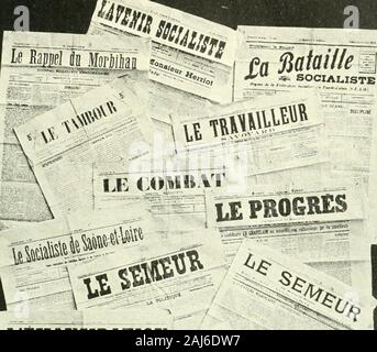 Encyclopédie socialiste, syndicale et coopérative de l'Internationale ouvrière . e la porte, Louis Dubreuilh, P.-G. La Chesnais, Philippe Landrieu, J. Lauche, Edgar Longuet, Mauss, L., PierreRenaudel Voilin. - Les organisations syndicales : Cleuet,FiANCETTE, Renard. - Les organisations coopératives : Boudios,HÉLiÈs, Poisson. Administrateur-Délégué Philippe Landrieu. Administrateur-Délégué à la rédaction Pierre Renaudel. Tous les dirigeants politiques Maurice Allard, Bracke, Marcel Cachin, Compère-Morel,Louis Dubreuilh, Marcel Sembat. Rédaction Duc-QuERCY, secrétaire général ; Maurice Bertre, secrétair Banque D'Images