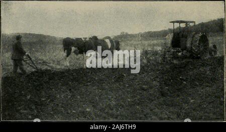 Les pourparlers sur le génie agricole pratique : une explication simple d'un grand nombre de problèmes quotidiens dans l'ingénierie et la mécanique agricole ferme écrite dans un style lisible pour l'agriculteur pratique . Fig. 23.-Le passé et le présent Banque D'Images