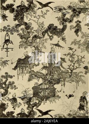 Textiles décoratifs ; un livre illustré sur les meubles, les revêtements de murs et sols, y compris les damas, velours et brocarts, tapisseries, Dentelles, broderies, chintzes, cretons, de tentures et de meubles passementerie, papiers peints, moquettes et tapis, estampé et cuirs lumineux . Banque D'Images