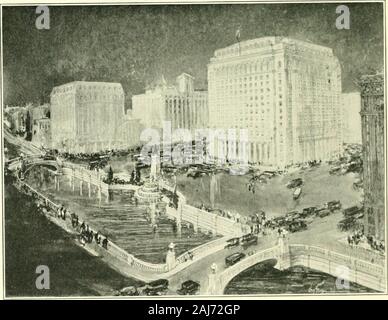 Histoire de Milwaukee, ville et comté . Un LAC/STUDSThe ci-dessus montre un pont qui va tourner le Chicago & Northwestern Railroad tracksat le chef de Mason Street. Dans l'arrière-plan sera noté un mémorial Peristile. Thisplan a été acceptée par le Conseil d'administration du parc de Milwaukee. Conçu par Alfred C. Clas, architecte. STUD ? Mauvais : MILWAUKEES FUTUR PONT ET QUAI DE LA RIVIÈRE DANS LE CENTRE si l'CITYDesigned bj Alfred (I. &Lt ; las, architecte de la ville de Milwaukee PROSPECTIVE DE LA PLANIFICATION ET DU ZONAGE DE 523 passagers en provenance de zones fortement encombrées de quartiers périphériques est toujours adifficult et plus coûteux sur Banque D'Images