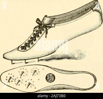 Spalding's comment jouer au foot ball ; . Shoemaehine RunningShoes fonctionnant en veau. No n par paire, 3,00 $. A. G. SPALDING BROS Sl. New York Chicago Philadelphie Baltimore Boston Buffalo St. Louis Minneapolis Denver Londres Angleterre San FranciscoKansas CityMontreal, Can. Spaldings BalUBearing Championnat Marteau rotatif n° 02. 12-lb., avec seul étui en cuir. $12.00N° 06. 16-lb., avec seul étui en cuir. 12,00 Banque D'Images