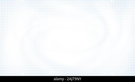Fond vortex demi-ton bleu clair abstrait sur blanc avec espace de copie. Motif pointillé créatif, modèle de conception et illustration. Banque D'Images