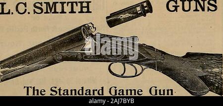 Source et sportif . L. C.SMITH D'ARMES À FEU. Le jeu standard Gun ils tirer dur mais ne tirez jamais lâche, le Kullman Cup a été remporté avec un Smith Gun-53 sur 55 oiseaux vivants. La note la plus élevée, des armes à feu-alsoSmith 52 sur 55. Tous les oiseaux morts perdus en dehors des limites. Ingleside, 23 septembre. 1900. Pour envoyer le catalogue à l'HUNTER ARMS CO. PHIL. B. BEEEABT, représentant de la côte du Pacifique FULTON N Y. San Francisco, CA Vous pouvez obtenir de l'fhese les poudres sans fumée en usine ... eun J O chargé . O LLLw RIFLEITEBALLISTITELAFLIN FUSIL PI & RAND DU PONT E. C.SCHULTZEHAZARD 1 Que veux-tu de plus ? La vieille fumée fiable Banque D'Images