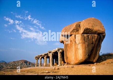 Ruines de l'ancien royaume vijayanagar Banque D'Images