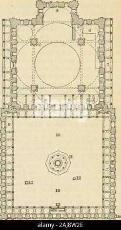 Egypte : guide pour les voyageurs : première partie, l'Egypte, avec le Fayoum et la péninsule de Sinaï. e. 263 *Gamir Mohammed Ali | PI. 53), la mosquée d'Albâtre, whoselofty et gracieux minarets sont si visibles de loin l'asto forme un des monuments du Caire. Le bâtiment a été être-gun par Mohammed fAli, le fondateur de l'Egyptian dy-nasty, sur l'emplacement d'un palais qui a été détruit en 1824, et dans 1857, il était en partlycompleted presentform sa par dit Pasha (p.107). Elle re-plan en sembles le Turkishmosques construit sur le modèle de Sainte-Sophie de Constantinople. Sofiaat D Theexecution Banque D'Images