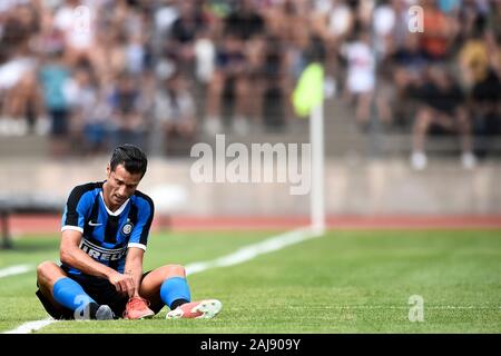 Lugano, Suisse. Juillet 14, 2019 : Sasha Vujačić de l'Internazionale FC a l'air abattu au cours de la pré-saison match amical entre le FC Lugano et le FC Internazionale. Internazionale FC 2-1 sur le FC Lugano. Credit : Nicolò Campo/Alamy Live New Banque D'Images