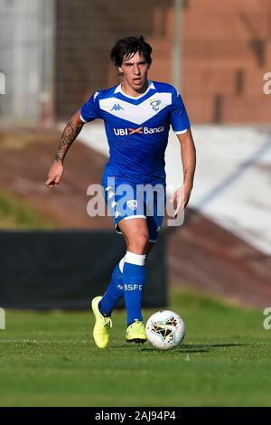 Mantoue, Italie. 10 août, 2019 : Sandro Tonali de Brescia Calcio en action lors de la pré-saison match amical entre Brescia et Real Valladolid CF. Brescia 2-1 sur le Real Valladolid CF. Credit : Nicolò Campo/Alamy Live News Banque D'Images