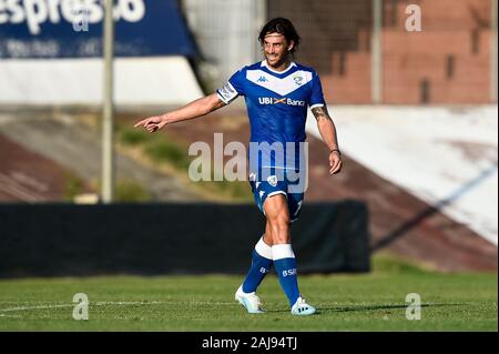 Mantoue, Italie. 10 août, 2019 : Ernesto Torregrossa de Brescia Calcio lors de la gestuelle l'avant-saison match de football amical entre Brescia et Real Valladolid CF. Brescia 2-1 sur le Real Valladolid CF. Credit : Nicolò Campo/Alamy Live News Banque D'Images