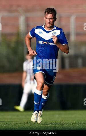 Mantoue, Italie. 10 août, 2019 Salutations distinguées : Alfredo de Brescia Calcio en action lors de la pré-saison match amical entre Brescia et Real Valladolid CF. Brescia 2-1 sur le Real Valladolid CF. Credit : Nicolò Campo/Alamy Live News Banque D'Images