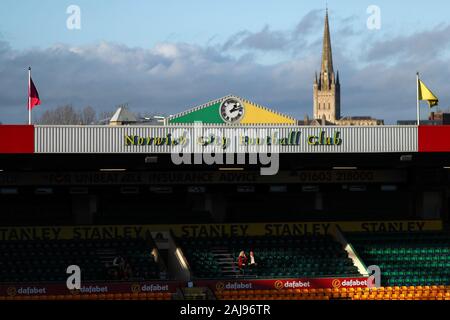 Avis de Carrow Road Stadium avant la Premier League match entre Wolverhampton Wanderers et ville de Norwich Norwich.Score final ; Norwich City 1:2 Wolverhampton Wanderers. Banque D'Images