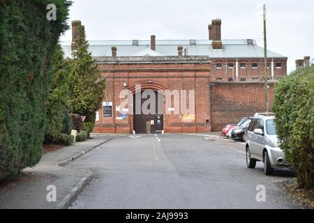 L'entrée principale de la prison de Norwich, dans la région de Knox Road, Norwich, Norfolk. PA Photo. Photo date : vendredi 3 janvier 2020. Crédit photo doit se lire : Nick Ansell/PA Wire Banque D'Images