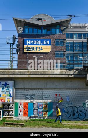 Immobilien Scout, Andreasstraße, Friedrichshain, Berlin, Deutschland Banque D'Images