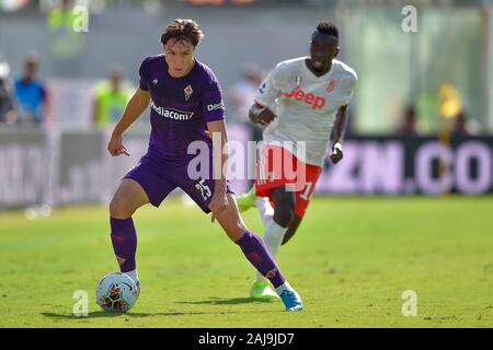 Florence, Italie. 14 Septembre, 2019 : Federico Chiesa de la Fiorentina en action au cours de la série d'un match de football entre la Fiorentina et la Juventus. Le match s'est terminé dans une égalité de 0-0. Credit : Nicolò Campo/Alamy Live News Banque D'Images