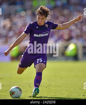 Florence, Italie. 14 Septembre, 2019 : Federico Chiesa de la Fiorentina en action au cours de la série d'un match de football entre la Fiorentina et la Juventus. Le match s'est terminé dans une égalité de 0-0. Credit : Nicolò Campo/Alamy Live News Banque D'Images