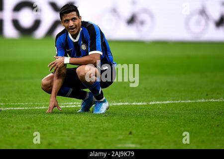 Milan, Italie. 14 Septembre, 2019 : Alexis Sanchez ressemble au cours de la serie d'un match de football entre l'Internazionale FC et de l'Udinese Calcio. Internazionale FC a gagné 1-0 à l'Udinese Calcio. Credit : Nicolò Campo/Alamy Live News Banque D'Images