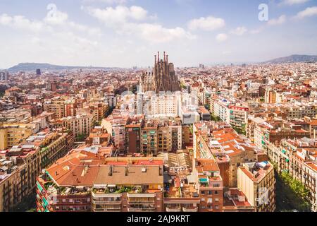 Vue aérienne de Barcelone, Espagne. Banque D'Images