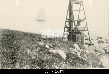 Falmouth-by-the-sea : la Naples d'Amérique . Le président de la maison d'été à Clevelands Buzzards Bay. Première indication de l'approche d'eux. Faltnoutli. Le Clocher sur Nobska Point. 89 Banque D'Images