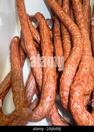 Saucisses fumées Banque D'Images