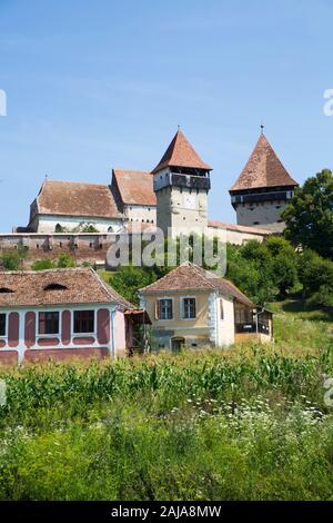 Alma Vii église fortifiée, 14e siècle, Alma vii, Sibiu, Roumanie Banque D'Images