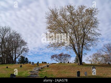 Marches mènent à travers le cimetière de Harpers à Harpers Ferry en Virginie de l'Ouest Banque D'Images