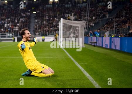 Turin, Italie - 22 octobre, 2019 : Guilherme de Lokomotiv Moscou célèbre après un but de son équipe lors de la Ligue des Champions, match de football entre la Juventus FC et FC Lokomotiv Moscou. La Juventus a remporté 2-1 par rapport à FC Lokomotiv Moscou. Credit : Nicolò Campo/Alamy Live News Banque D'Images