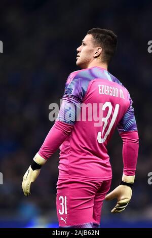 Milan, Italie - 06 novembre, 2019 : Ederson de Manchester City FC ressemble au cours de la Ligue des Champions, match de football entre l'Atalanta BC et Manchester City FC. Le match s'est terminé dans un match nul 1 à 1. Credit : Nicolò Campo/Alamy Live News Banque D'Images