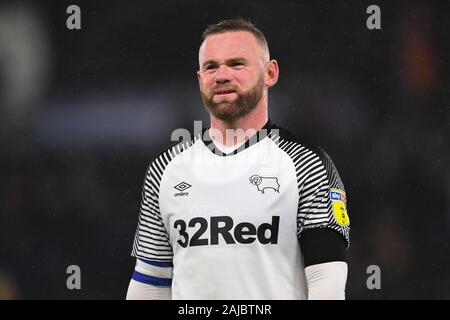 DERBY, ANGLETERRE - 2 janvier Wayne Rooney (32) de Derby County au cours de la Sky Bet Championship match entre Derby County et Barnsley au Derby Pride Park, le jeudi 2 janvier 2020. (Crédit : Jon Hobley | MI News) photographie peut uniquement être utilisé pour les journaux et/ou magazines fins éditoriales, licence requise pour l'usage commercial Crédit : MI News & Sport /Alamy Live News Banque D'Images