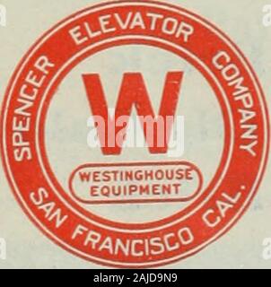 Architecte et ingénieur . FULLER & GOEPP 32 Page Street, San Francisco. Marché de téléphone 499 échange privé reliant TOUS LES MINISTÈRES MAXUFACTURERS de miroirs, d'ART ET DE VERRE AU PLOMB les négociants en verre blanc pour Dessus de table, comptoir, SinkBacks & Etc. Stock complet - Rapidité des livraisons. Les ascenseurs de passagers et de marchandises. Fait à SAN FRANCISCO et en usine, entrepôt 166-180 SeventhStreet, San Francisco. Kearny Téléphone 66 SPENCER Elevator Company Banque D'Images