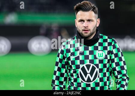 Wolfsburg, Allemagne, le 12 décembre 2019 : Renato Steffen de VfL Wolfsburg quelques minutes avant que l'UEFA Europa League Banque D'Images