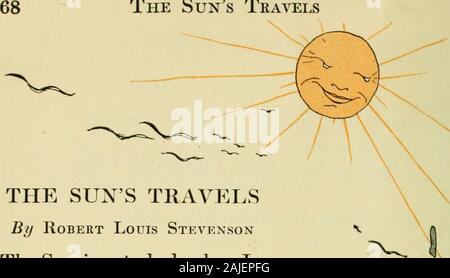 Voyages à travers l'Bookland : un nouveau plan d'origine et pour la lecture appliquée à la meilleure littérature pour enfants . Les Suns Voyages. Les Suns TRAVELSBy Robert Louis Stevenson, le soleil n'est pas abed, quand je la nuit sur mon oreiller mensonge, toujours autour de la terre le chemin qu'il prend, après avoir fait moiuing matin. Bien qu'ici, à la maison, en journée, nous la ronde sunn}^ jardin jouer.Chaque petite Indienne sleepyheadIs d'être embrassé et mis au lit. Et quand à l'aube je prends du plateau.jour se lève au-delà de la mer Atlantique;et tous les enfants dans l'WestAre de se lever et d'être habillés. Banque D'Images