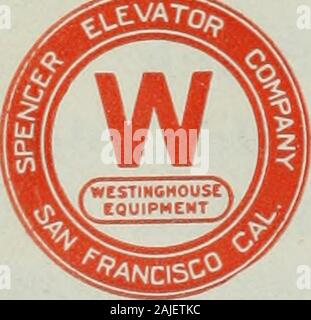 Architecte et ingénieur . FULLER & GOEPP 32 Page Street, San Francisco. Marché de téléphone 499 échange privé reliant tous les ministères les fabricants de miroirs, l'ART ET DE VERRE AU PLOMB les négociants en verre blanc pour Dessus de table, comptoir, SinkBacks & Etc. Stock complet - Rapidité des livraisons. Les ascenseurs de passagers et de marchandises FAITES À SAN FRANCISCO et en usine, entrepôt 166-180 SeventhStreet, San Francisco. Kearny Téléphone 66. SPENCER ELEVATOR COMPANY Banque D'Images