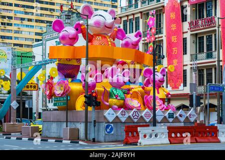 Chinatown Singapour prépare à célébrer l'Année du Rat Nouvelle Année Banque D'Images