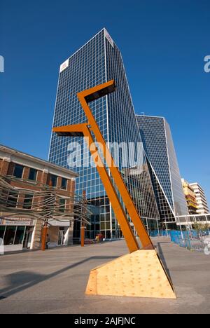 L'art contemporain et gratte-ciel de verre à Regina, Saskatchewan, Canada Banque D'Images