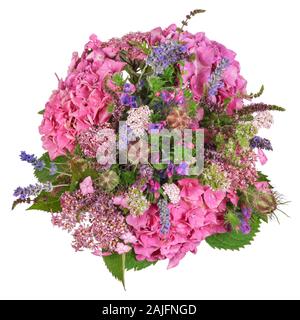 Bouquet de fleurs avec l'hydrangea et herbes Banque D'Images