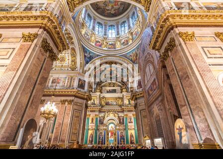 Saint Petersburg, Russie : Intérieur de la Cathédrale Saint Isaac la plus grande cathédrale orthodoxe russe à Saint-Pétersbourg Banque D'Images