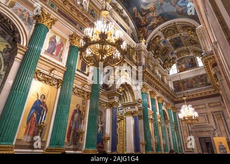 Saint Petersburg, Russie : Intérieur de la Cathédrale Saint Isaac la plus grande cathédrale orthodoxe russe à Saint-Pétersbourg Banque D'Images
