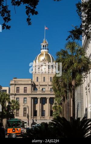 City Hall Building, Savannah, GA, États-Unis d'Amérique Banque D'Images