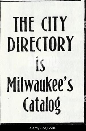 Milwaukee, Wisconsin, city directory . Des COPIES DE CE DIRECTORYRE CITYDIRECTORYLIABRARIESIN CITIESALL INDIQUÉSDANS LE AU PAYS. Banque D'Images