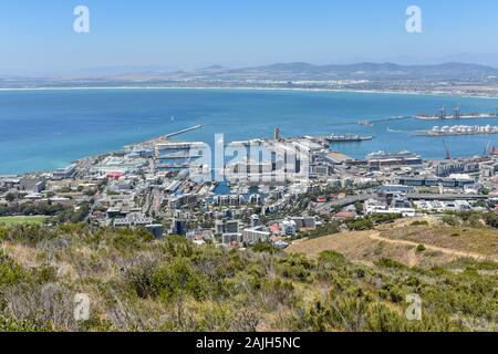 Vue aérienne de Cape Town Waterfront, Western Cape, Afrique du Sud Banque D'Images