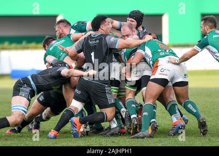 Treviso, Italie. 4 janvier, 2020. maulduring Benetton Treviso vs Glasgow Warriors, Guinness Rugby Pro 14 à Trévise, Italie, 04 janvier 2020 - LPS/crédit : Ettore Ettore Griffoni Griffoni/LPS/ZUMA/Alamy Fil Live News Banque D'Images