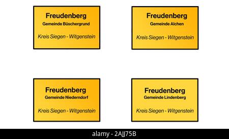 Jeu d'orientation de Freudenberg,NRW en Allemagne. Différents quartiers. Banque D'Images