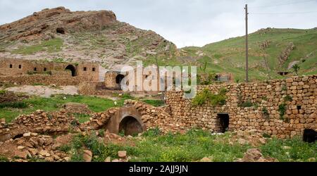 Vue du village de Bilali près de Mardin. Très peu de gens vivent dans ce village de syriac aujourd'hui. Banque D'Images