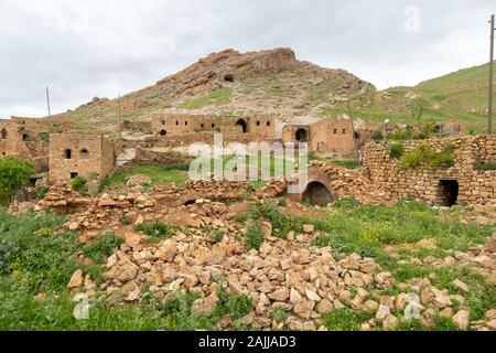 Vue du village de Bilali près de Mardin. Très peu de gens vivent dans ce village de syriac aujourd'hui. Banque D'Images