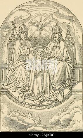 La vie des saints avec introd et vies de plus de martyrs anglais, Cornish, Écossais, Gallois et saints, et un index complet pour l'ensemble des travaux . Couronnement de la B. VIERGE MARIE.Dans le Missel de Vienne. Octobre, part. I., frontispice.]livesofsaintswit bariuoft11 Banque D'Images