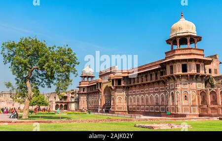 Jahangiri Mahal, un palais au Fort d'Agra. Site du patrimoine mondial de l'UNESCO en Inde Banque D'Images