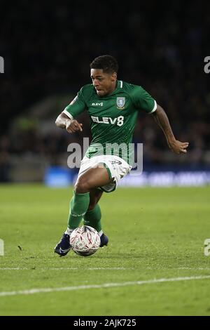 Brighton et Hove, Royaume-Uni. 08Th Jan, 2020. Kadeem Harris de Sheffield mercredi au cours de la FA Cup la 3e match entre Brighton et Hove Albion et de Sheffield mercredi à l'American Express Community Stadium, Brighton et Hove, Angleterre le 4 janvier 2020. Photo par Dave Peters. Usage éditorial uniquement, licence requise pour un usage commercial. Aucune utilisation de pari, de jeux ou d'un seul club/ligue/dvd publications. Credit : UK Sports Photos Ltd/Alamy Live News Banque D'Images