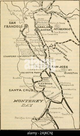 De Witt's guide au centre de la Californie ; un livre illustré et descriptif livre à la main pour les touristes et étrangers .. . Le monde. Les plans de LUN. F.Benard, de Paris, ont été sélectionnés sur les 105 soumis,et un prix de 10 000 $ lui a attribué. L'Université a été créée par une loi de l'stateLegislature qui s'est réunie à Monterey, Septembre, 1849. Thiswas la même législature qui a demandé l'admission dans l'Union. ofCalifornia Le Dr Henry Durants Collegeof à Oakland en Californie a été moulée dans l'Univer-sité de Californie en 1867. Il y a beaucoup de collèges affiliés en rapport avec l'Université de cal Banque D'Images